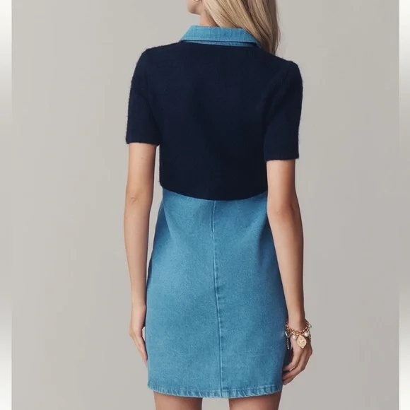 Anthropologie Pilcro Denim Sweater Shirt Dress - Picture 2 of 5